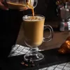 Kieliszki do wina przezroczyste przezroczyste bez ołówek szklane lodowe kawa specjalna filiżanka do mleka mleko kreatywny sok z uchwytem z uchwytem