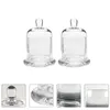 Candle Holders 2 Sets Glass Bell Jar Candlestick For Home Holder Decorations Cup Decorative Clear Dessert Containers Party Ball Ornament