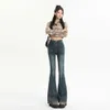 Jeans Womens Spring 2024 Nuevos jeans rojos de Internet Las piernas delgadas muestran pantalones de bengala altos elásticos pequeños