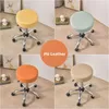 Stoelbedekkingen PU Leather Round Stool Cover waterdichte olie-proof elastische voetenbank 360 graden all-inclusive bar zitkussen kussen