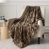Couvertures en peluche de canapé en laine à laine couverture de léopard imprimé toison pour lit d'hiver châle lits de voyage chaude flanelle douce