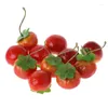 Fleurs décoratives Q6pe 20pcs Simulation artificielle Tomate Plastic Fake Fruit Fruit Home Party Decor