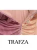 Casual Dresses TRAFZA Summer Long Woman 2024 Trendy Tie Dye Strapless Sleeveless Backless Decorate Zipper Female Fashion Sexy Dress