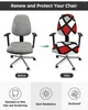 Chair Covers Red Black Gray Geometric Square Elastic Armchair Computer Cover Stretch Removable Office Slipcover Split Seat