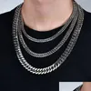 Chokers lyxdesigner Hip Hop Halsband smycken Heart Womens Mens Halsband Sier Gold Cuban Link Chain Women Titanium rostfritt stål Otgjd