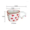 Mugs 2024 Christmas Present Ins Coffee Tea Cup Creative Heart Mug Romantic Gifts Ceramic Milk Cups Gift For Girlfriend Wife