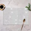 Bordmattor 4/1st Disco Sequin Placemat 30x45cm Glitter Mirror Gold/Silver Foil Metallic Dining For Birthday Wedding Party
