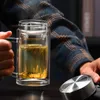 Gianx Tea Glass con filtro a doppia parete in vetro isolato in vetro isolato Office di bottiglie trasparente uomini uomini d'affari bevande 240417