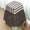 Chair Covers Stool Cover Striped Seersucker Skirt Elastic All-Inclusive Seat Stretch Backless Four Seasons Universal