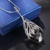 Colliers de pendentif Fashion Grey Crystal Choker Collier Femme Long pour les femmes Pendants Déclants Accessoires