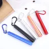 Drinking Straws Reusable Straw 304 Stainless Steel Metal With Cleaning Brush Collapsible Portable Set For Travel