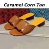 Damesontwerper Slippers 3,5 cm Glaasjes Karamel Corn Tan Ivoor Kokos Perfect Zwart Red Luxe Sandaal Bombe Miller Slide Lambskskin Sandals Sandalen Slipglipper Women Slide