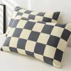 3pcs Checkered Duvet Cover Set Bedding Set For Bedroom Guest Room 1*Duvet Cover 2*Pillowcases Without Core 240401