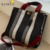 Bag Bankuo 2024 Automne Tote Sacs Femme Tricoter les sacs à main décontractés tissés Grand acheteur Femelle voyage x320