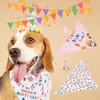 Dog Apparel Pretty Bib Headgear Fine Workmanship Letter Printing Bright Colors Pet Hat Neckerchief Party Supplies