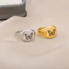 Cluster anneaux de papillon en acier inoxydable pour femmes hommes couple vintage simple université planète joaillerie de mode