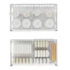 Kitchen Storage Triple Sided Pull Basket Stainless Steel Double-layer Drawer Cabinet Buffer Damping