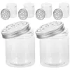 Förvaringsflaskor 6 st köksburk tom container användbar rund klar liten hållare