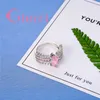 Кластерные кольца Оптовые щедрые модные леди розовая принцесса роскошные хрусталь для сестры Чистый серебряный кубический цирконий