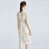 413N61 OC Women's Plus Size Dress 100 ٪ Mulberry Silk Summer Summer Printed Skirt