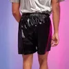 Shorts pour hommes pantalons en cuir brillant des vêtements de performance une pièce pour les fêtes disco