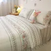 Bedding Sets Nordic Style Flower Pattern Set For Bedroom Decor Girl's Room Flat Sheet Cotton 3/4 PC Comforter Cover Bedspread