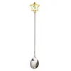 Spoons Stainless Steel Delicate Spoon Dessert Cherry Blossom Shape Five-pointed Star Fruit Fork For Coffee