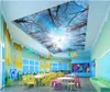 Wallpapers Custom Po 3d Ceiling Murals Wall Paper HD Dry Tree Art Blue Sky Forest White Clouds Wallpaper For Living Room