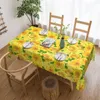 Tafel doek aquarel rozen tafelkleed gele bloemenprint buiten rechthoekige deksel tafelkleden grappig ontwerp voor feest