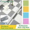 Bath Mats KPS 10PCS Non-Slip Bathroom Mat Shower Splicable Carpet Can Be Cropped Waterproof Floor Kitchen Anti-Skid