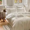 Zestawy pościelowe Zestaw haftowy koksek w stylu bawełniany biały koronkowa księżniczka ślub podwójny kołdra blachy łóżek poduszki
