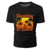 Erkekler 2023 Yaz Katı Hawaii Plajı Kısa Kollu T-Shirt