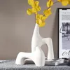 Vaser keramisk vas vanlig brinnande högkvalitativ ins stil blomma arrangemang modell rum bokhylla tv-skåp mjuka dekorativa ornament