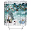 Rideaux de douche Partition de rideau de neige Camp de décoration de Noël de salle de bain épaissie