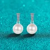 Dangle Earrings Andcool Natural Pearl Silver 925 For Women Fashion Inverted Trapezoidal Moissanite Girls Jewelry Woman