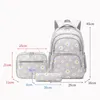 Sacs d'école 3 PCS / Set Sac à dos pour enfants pour filles sacs d'école adolescents enfants avec crayon 2024 noir