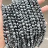 Gemystones en vrac Stone Natural Snowflake Obsidian Albaster Beads Round pour les bijoux Making DIY Bracelet Collier 6 8 10 mm Accessoire