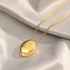 Chains Fashion Oval Pendant Long Necklace Sweater Chain Elegant Thin Clothing Collar Decor Jewelry Gift