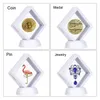 Cluster Rings 4 Pieces Of Challenge Coin Holder 3D Floating Frame With Bracket Anti-Tarnishing Jewelry Box Display Cabinet