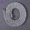 Custom Men Hip Hop Fashion Sieraden Kettingen 925 Zilver 4 mm Iced Out Diamond Moissanite Tennis Chain