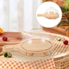 Ensembles de vaisselle couverture de table à manger fumant Dome Coudlate Couvreries Gâteau transparent en bois transparent Verre en bois