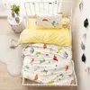 3pcsset bebek kız çocuk yatak takımı saf pamuk seti doğuranlar bebek çocuklar beşik yatak keten içerir yorgan kapağı yastık kılıfı sayfası 240325