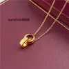 Designer kettingontwerper sieraden klaver ketting roestvrij staal mode ovale ringen claviculaire ketting choker goud dubbele ring hanger
