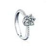 Anelli a grappolo Moissanite S925 Sterling Silver Anello maschile Creativo Creativo semplice ornamenti per mani squisite