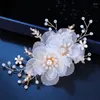 Clipes de cabelo Cristal Flowle Leaf Clip Hairpin Farda de cabeça para mulheres Acessórios de noiva para festas de noiva Presente de pino de jóias