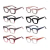 Sunglasses Swanwick Thick Cat Eye Glasses Anti Blue Light TR90 Square Frame Women Fashion Black Brown CP Acetate Clear Lens