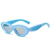 Lunettes de soleil Elliptical Concave Forme Cross-Border Y2K Lunettes de mode Spice Girl Couleur Couleur Matc UV400