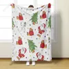 Dekens kerstdeken winter warm kantoor dutje 3D digitale dubbelzijdige gedrukte flanellen bank cover bedquilt