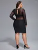 Casual Dresses Sexy Mesh Glitter Dress Fashion Patchwork Skinny Mini Long Sleeve Cut Out Chic BodyCon Party Ladies Short