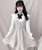 Abiti da lavoro giapponese Sweet Rojita Minia di patchwork prodotta in serie abito lolita in stile preppy cingh cinghia a fiocrro